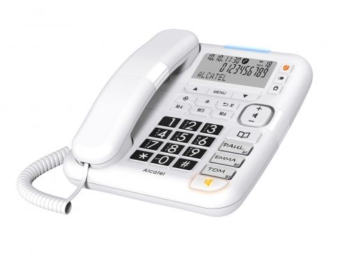 Teléfono de sobremesa Alcatel TMAX 70, con teclas y pantalla, blanco